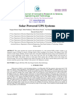 Solar Powered UPS Systems: Nternational Ournal of Nnovative Esearch in Cience, Ngineering and Echnology