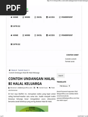 Documentipscontoh Undangan Halal Bi Halal Keluarga Pdf