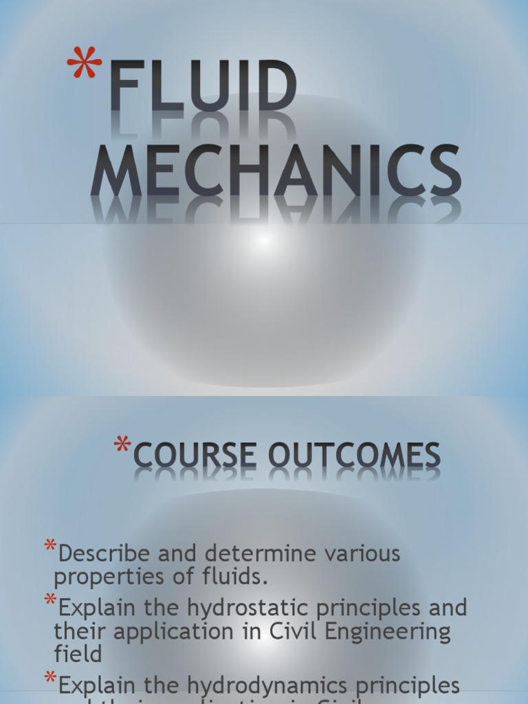 Fluid Mechanics Fundamentals An Introduction to the Properties