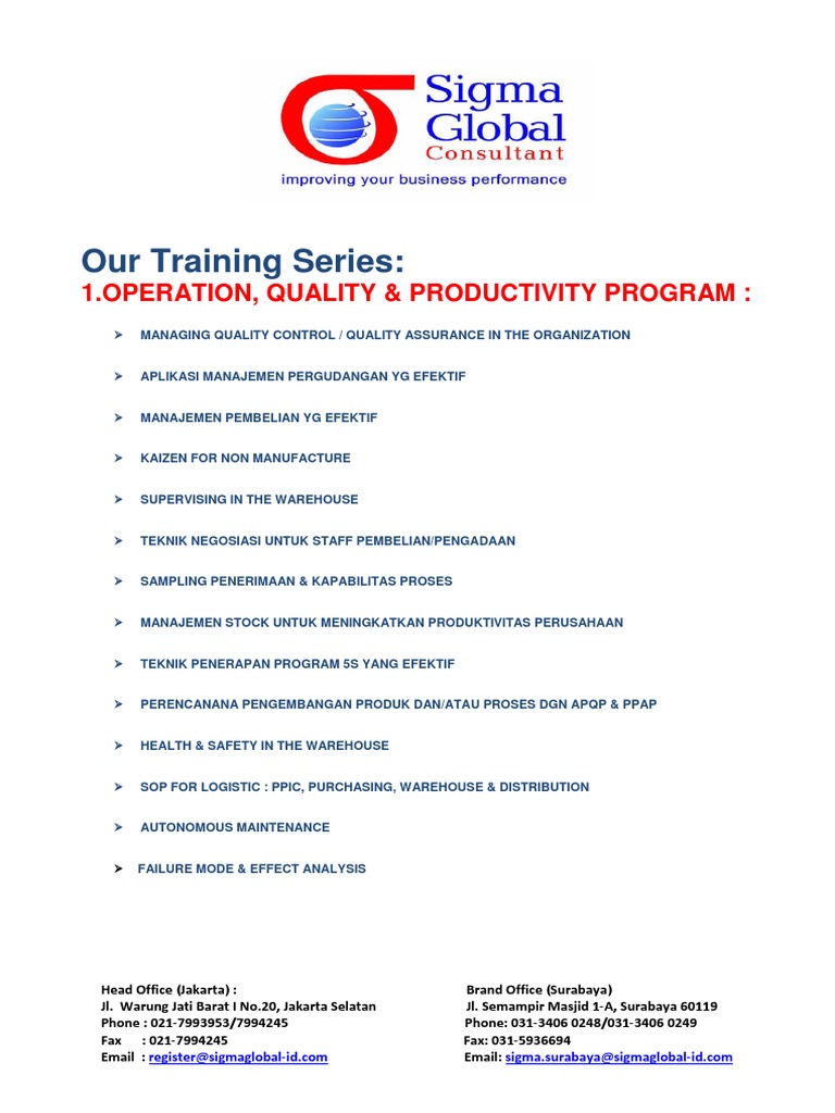 Our Training Series Baru | PDF