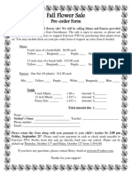 Fall Flower Sale Order Form 2018