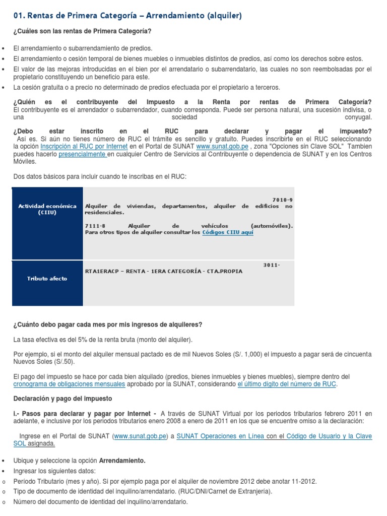 Sunat | PDF | Impuesto sobre la renta | Impuestos