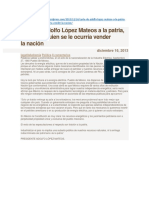 Carta Adolfo López Ma La Patria, Por Si a Alguien Vender La Nación