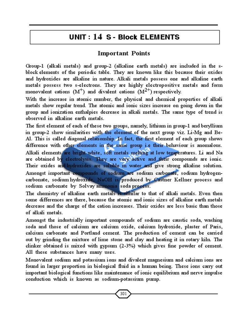S Block Elements Pdf Pdf Hydroxide Sodium Hydroxide