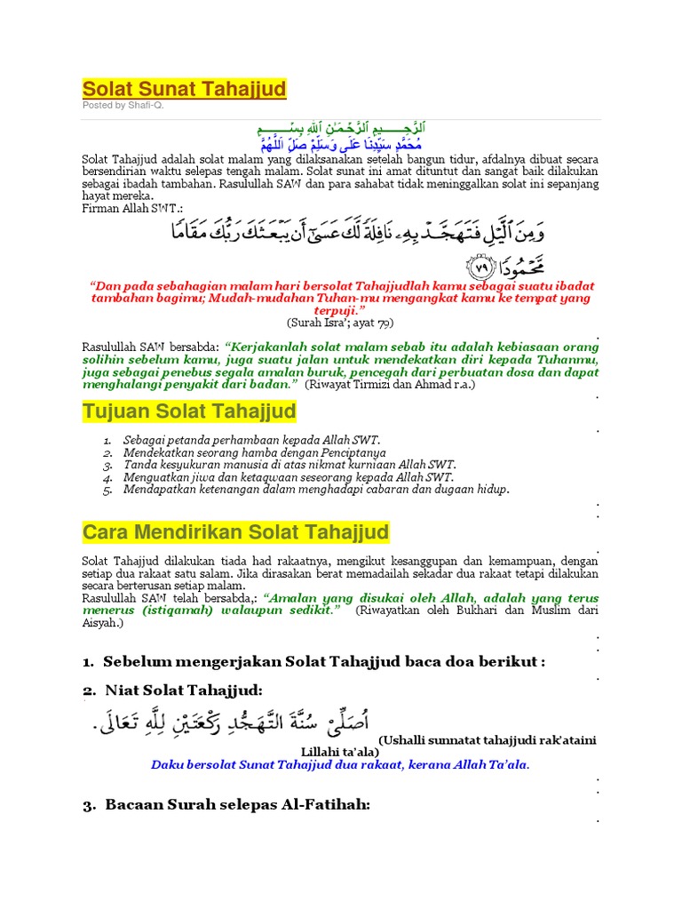 Solat Tahajud Pdf