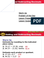 3-3 Adding and Subtracting Decimals