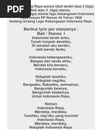 Lirik Lengkap Indonesia Raya Stanza 1 | PDF
