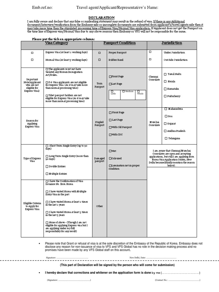 Decleration Form PDF | PDF | Travel Visa | Passport