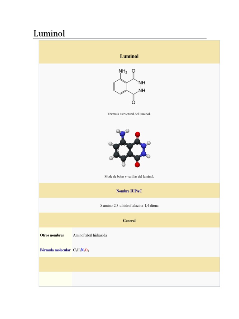 Luminol | PDF | Compuestos químicos | Química