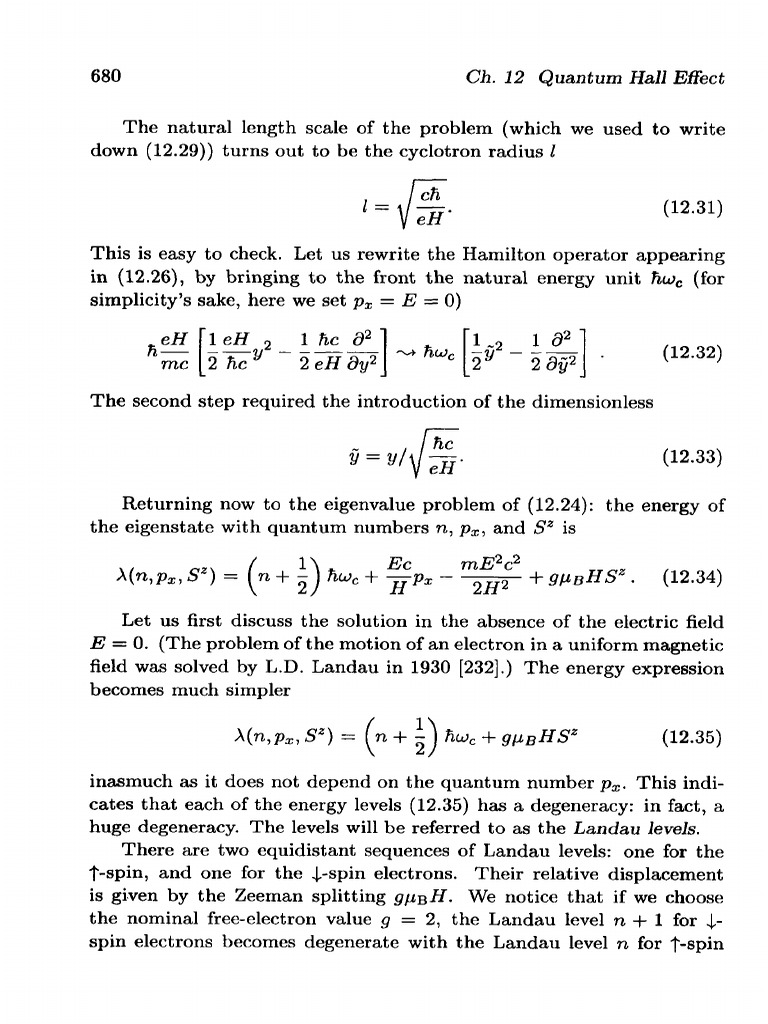 Quantum Hall Effect and Landau Levels | PDF | Science & Mathematics