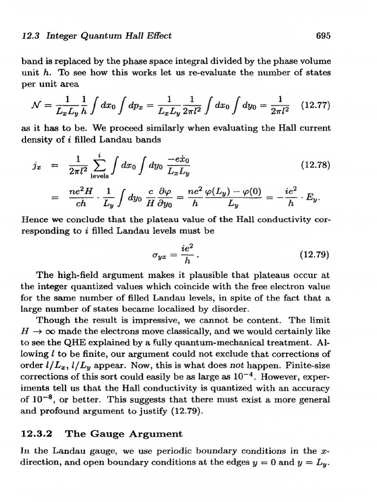 Integer Quantum Hall Effect Explained | PDF