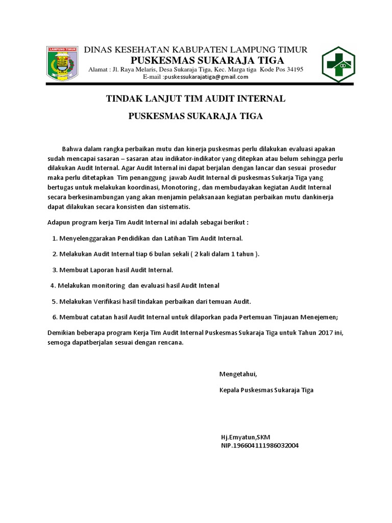 Contoh Laporan Hasil Audit Mutu Internal Smp Bagikan Contoh