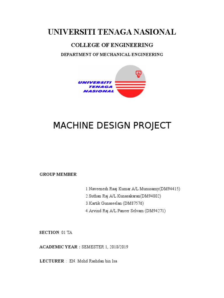 Human Transfer Machine Design Project | PDF | Machines | Bearing ...