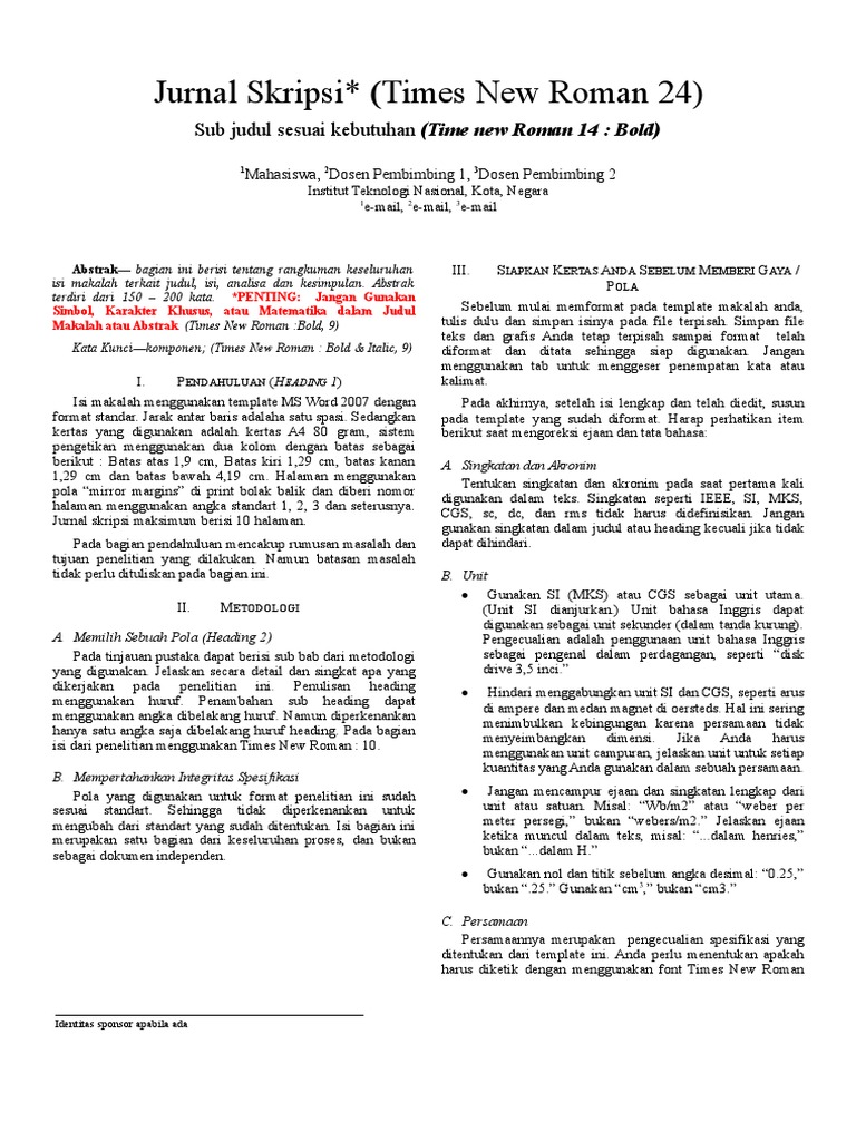 Format Jurnal Skripsi Pdf