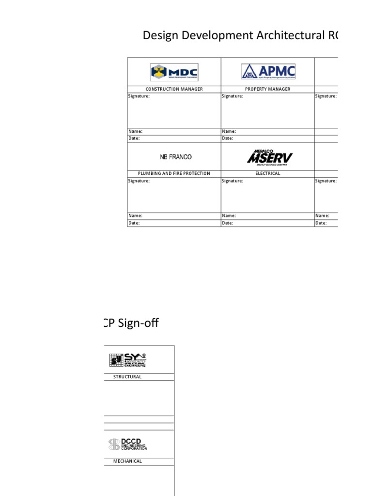 RCP Sign - Off Document | PDF
