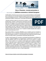 Evolutiile Politice Si Finaciare Recente Prevestesc o Continua Instabilitate Economica a Uniunii Europene