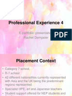 Professional Experience 4: E-Portfolio: Presentation Rachel Dempster