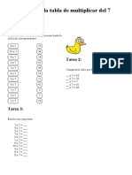 Ficha de La Tabla de Multiplicar Del 7: Tarea 1