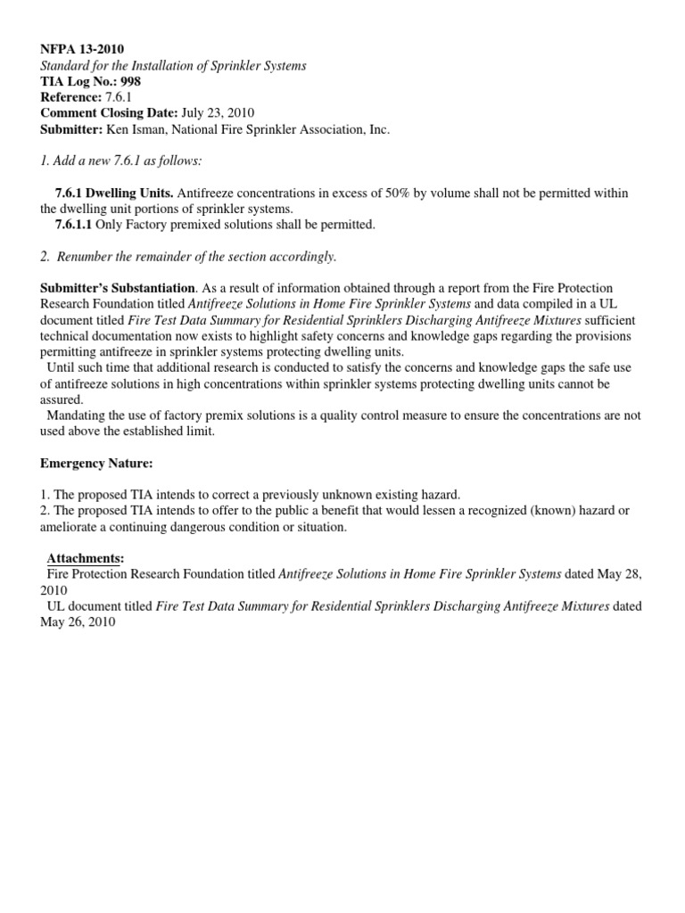 Nfpa 13 Sprinkler | PDF | Fire Sprinkler System | Solution