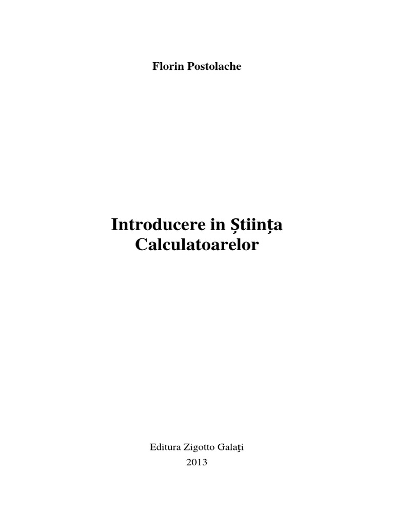 Introducere In Stiinta Calculatoarelor 2013