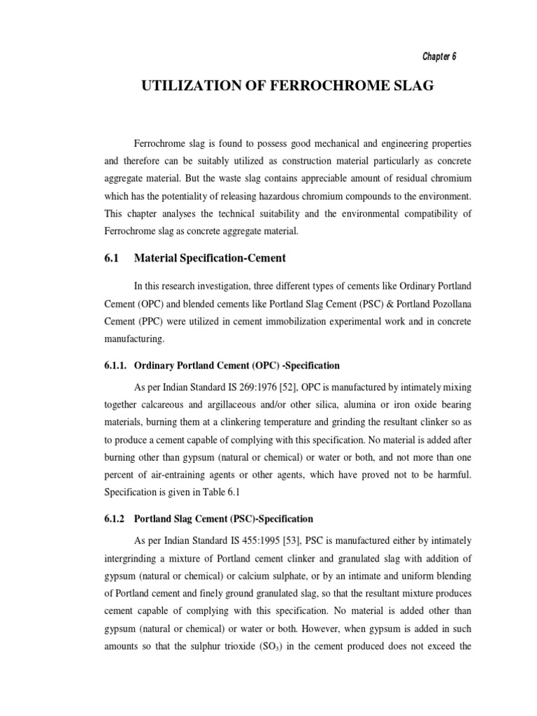 Ferrochrome Slag in Concrete Applications | PDF | Construction ...