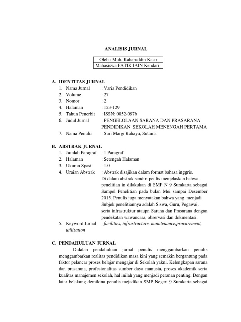 Contoh Analisis Jurnal