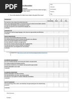 Classroom Observation Checklist