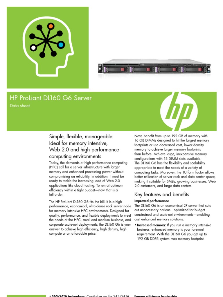 HP Proliant Dl160 G6 Server | PDF