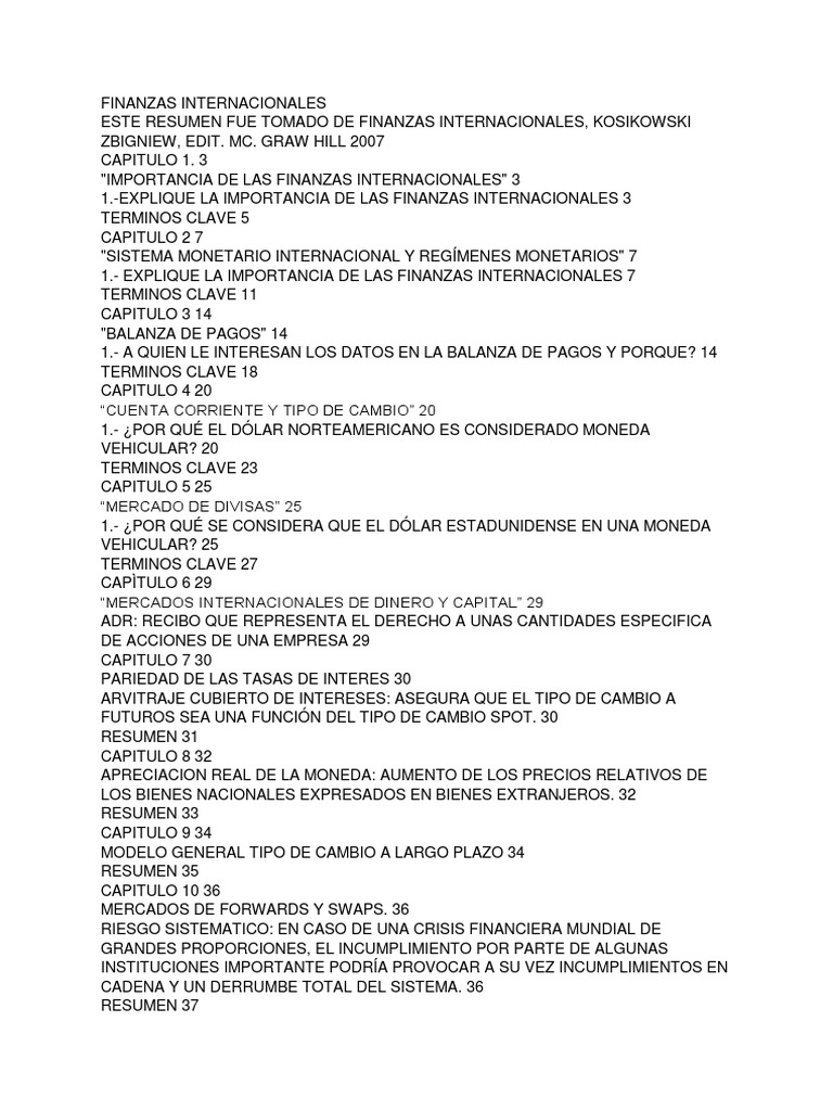 FINANZAS | PDF | Balance de pagos | Tipo de cambio