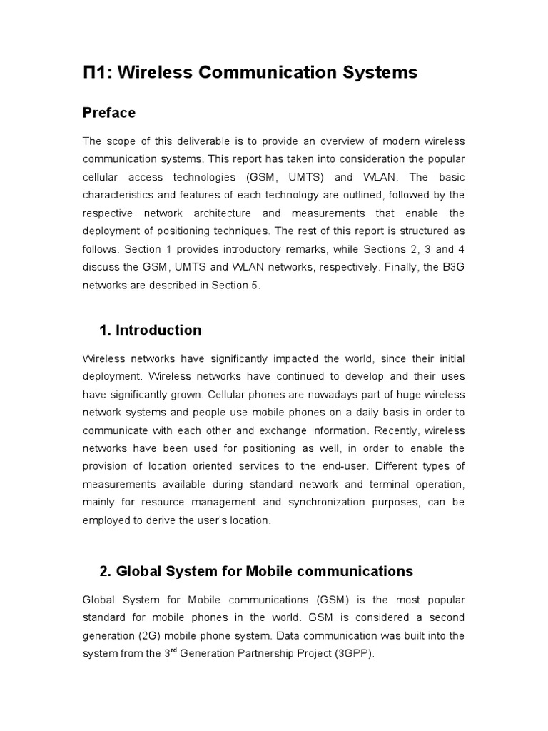 Overview of Wireless Communication Systems | PDF | Ieee 802.11 ...