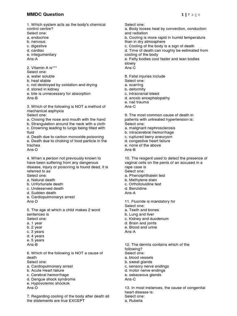 Medical Knowledge Assessment Questions | PDF | Stomach | Heart