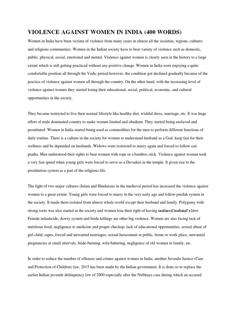 Violence Against Women in India | PDF | Violence Against Women ...