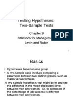 Testing Hypotheses: Two-Sample Tests: Statistics For Management Levin and Rubin