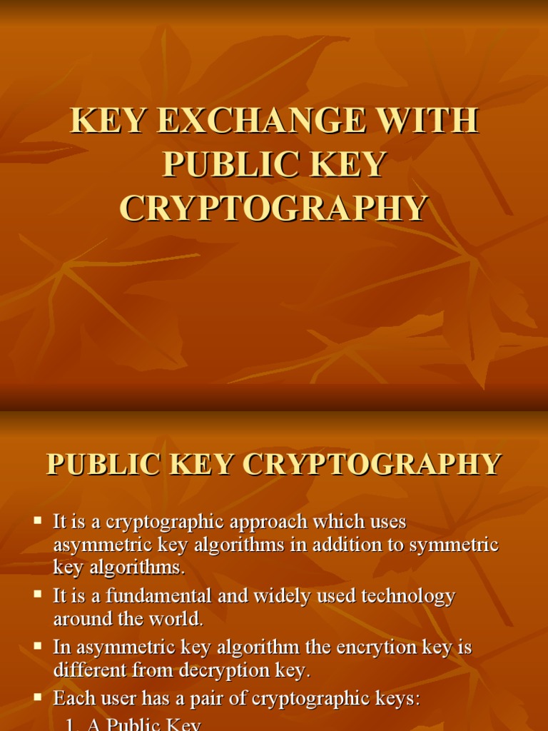Key Exchange With Public Key Cryptography | PDF | Public Key ...