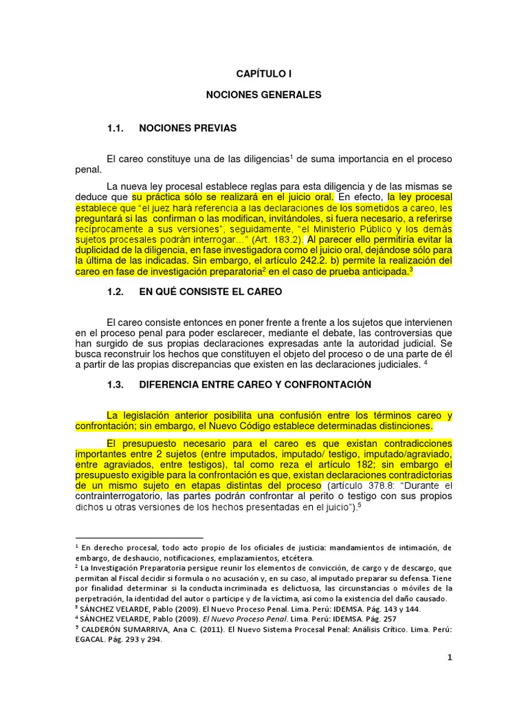 Definición y Proceso del Careo Judicial | PDF | Evidencia (ley) | Ley ...