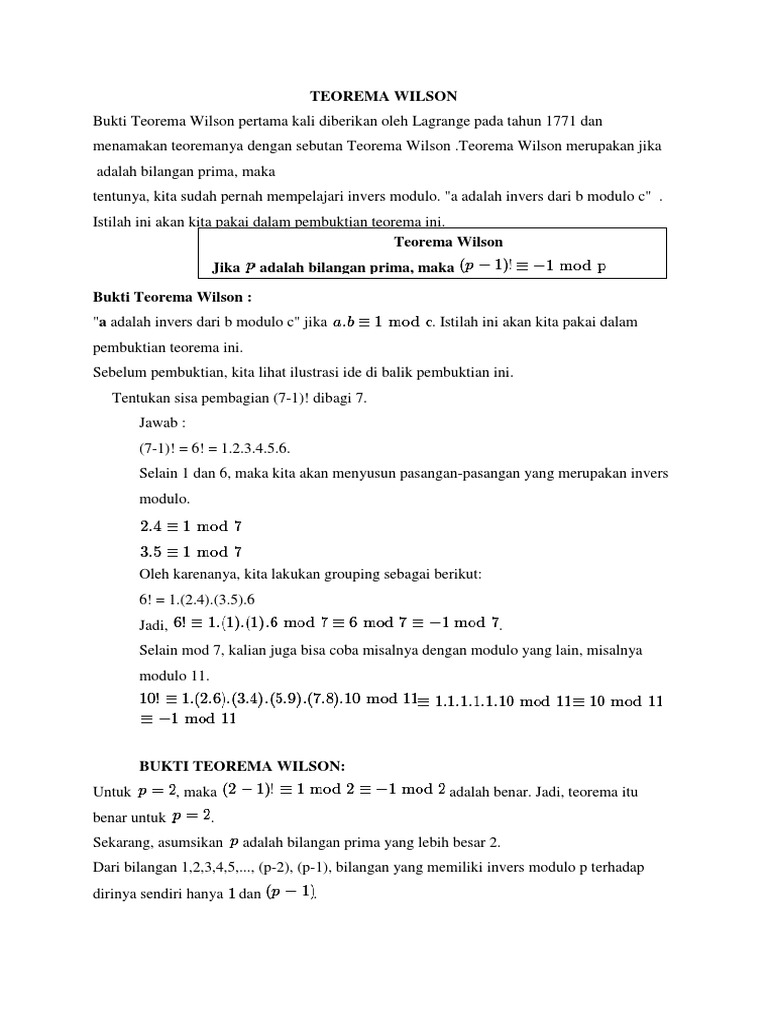 Teorema Wilson PDF