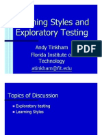 Learning Styles and Exploratory Testing Techniques