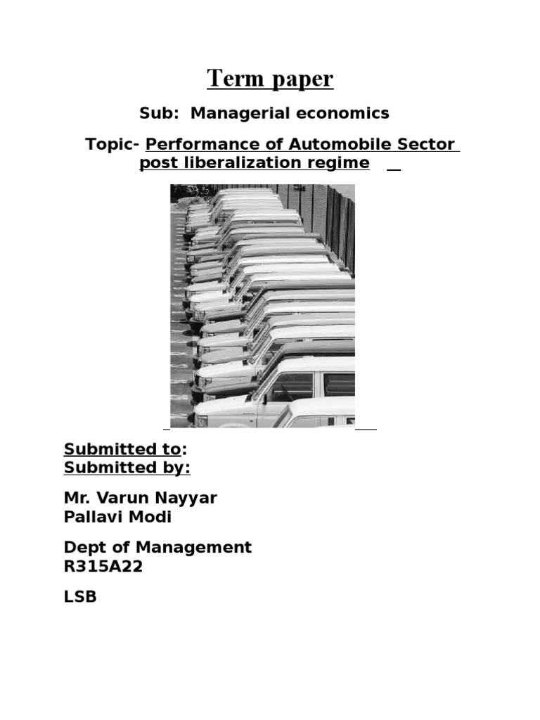 India automobile industry pdf car profit economics 
