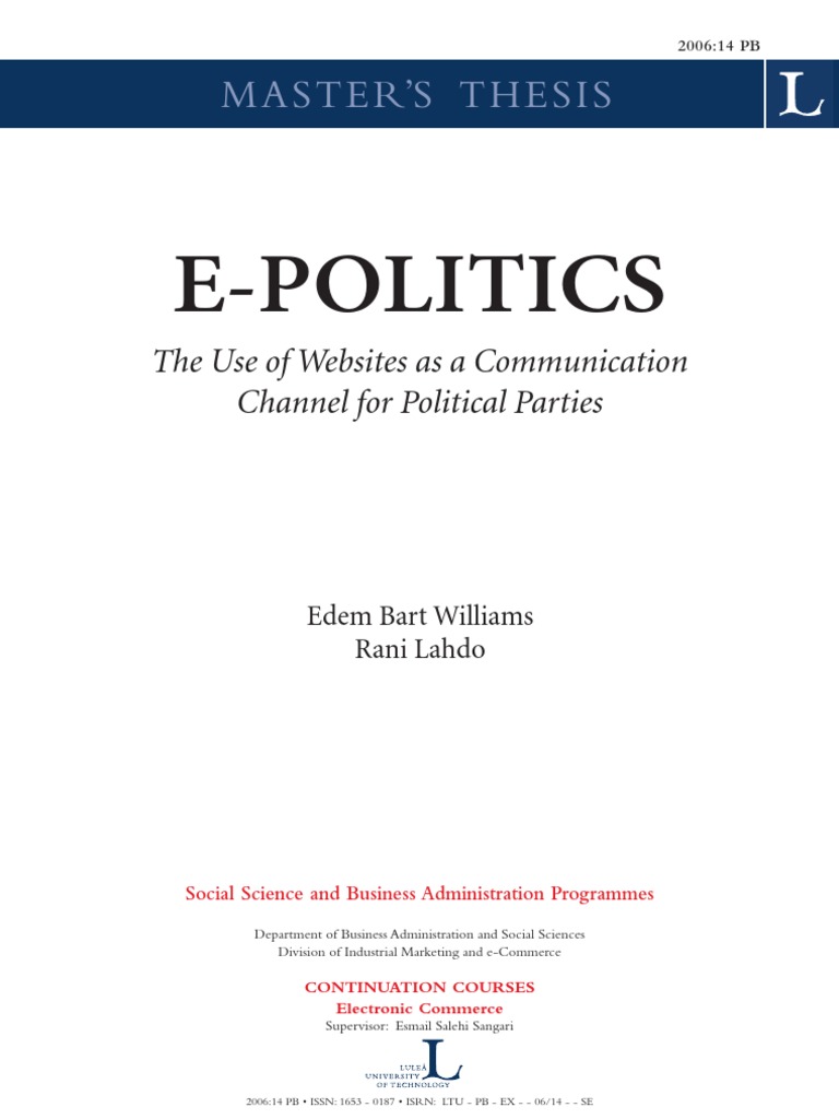 politics master's thesis