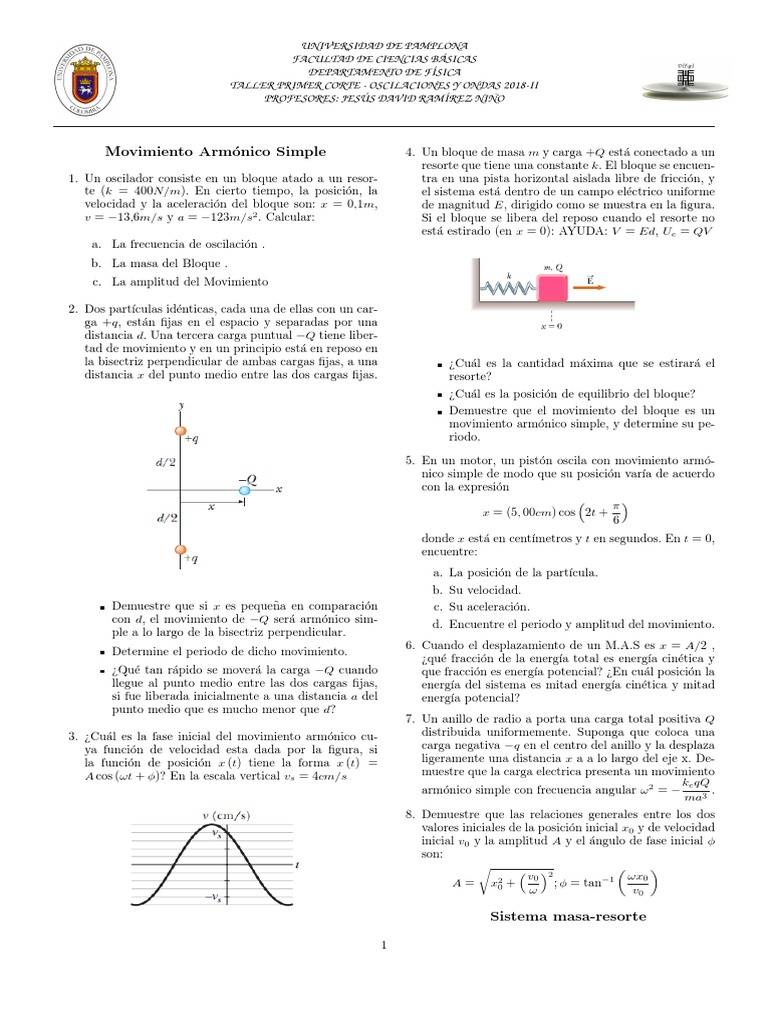 Fórmulas del Péndulo Simple | PDF | Péndulo | Movimiento (física)
