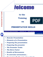 To The Training On Presentation Skills: Revision No. NNCPL/PPT/PS/001 Version No. 1.0 Date: 01/07/08