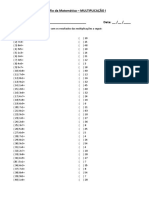 Desafio Da Matemática MULTIPLICAÇÃO