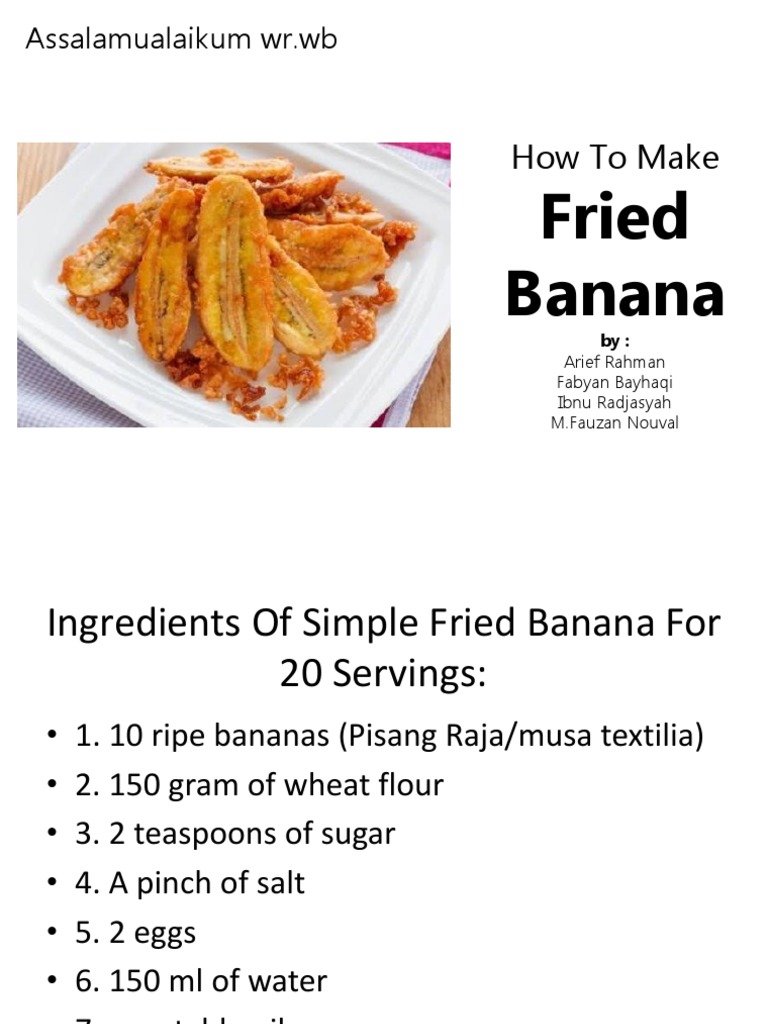 How To Make Fried Banana PDF Banana Cuisine