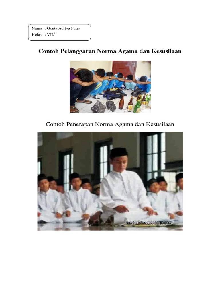 Contoh Pelanggaran Norma Agama Dan Kesusilaan | PDF