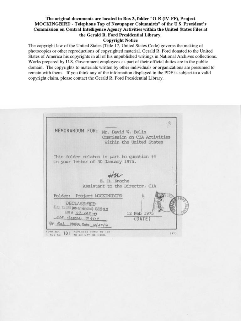 CIA Operation: Mockingbird Report | PDF | Surveillance | Central ...