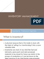 Inventory Management: Presented By: Prabhsimran Singh Kalsi