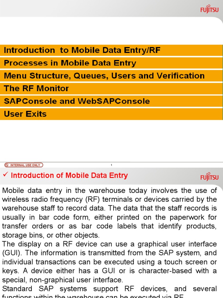 Mobile Data Entry with SAP RF Devices | PDF | Graphical User Interfaces ...