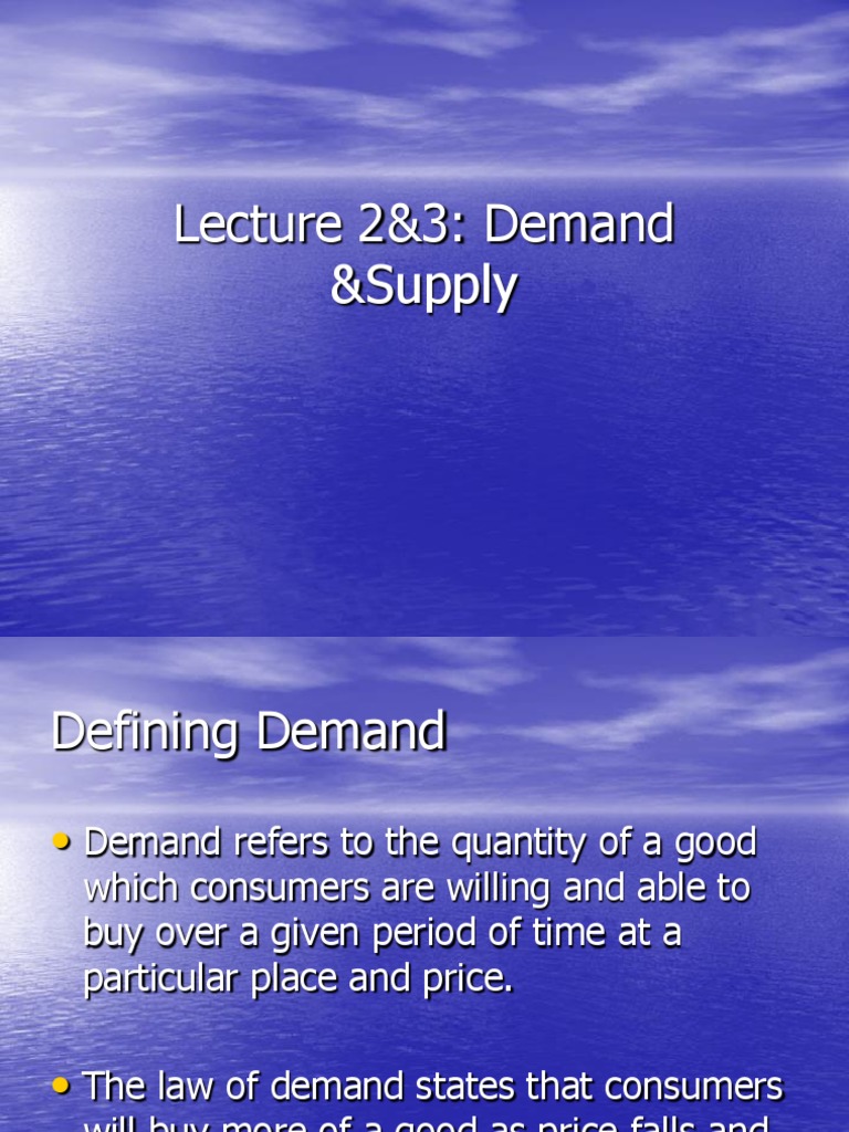 Demand and Supply PDF Supply (Economics) Demand Curve
