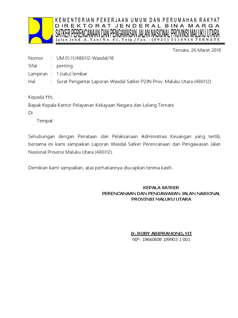 Surat Pengantar Wasdal