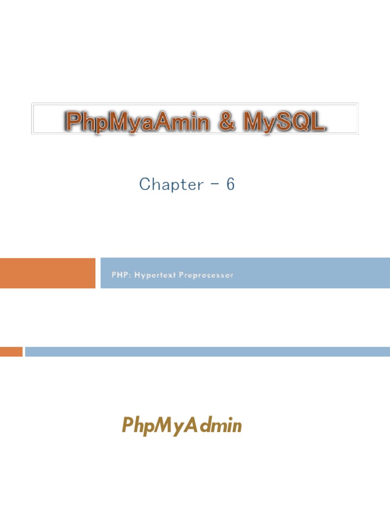 MySql & PhpMyAdmin - Chapter 6 | PDF | My Sql | Databases